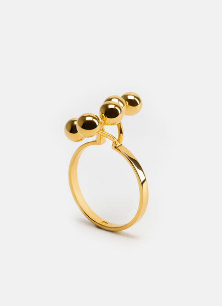 Pomegranate ring in gold