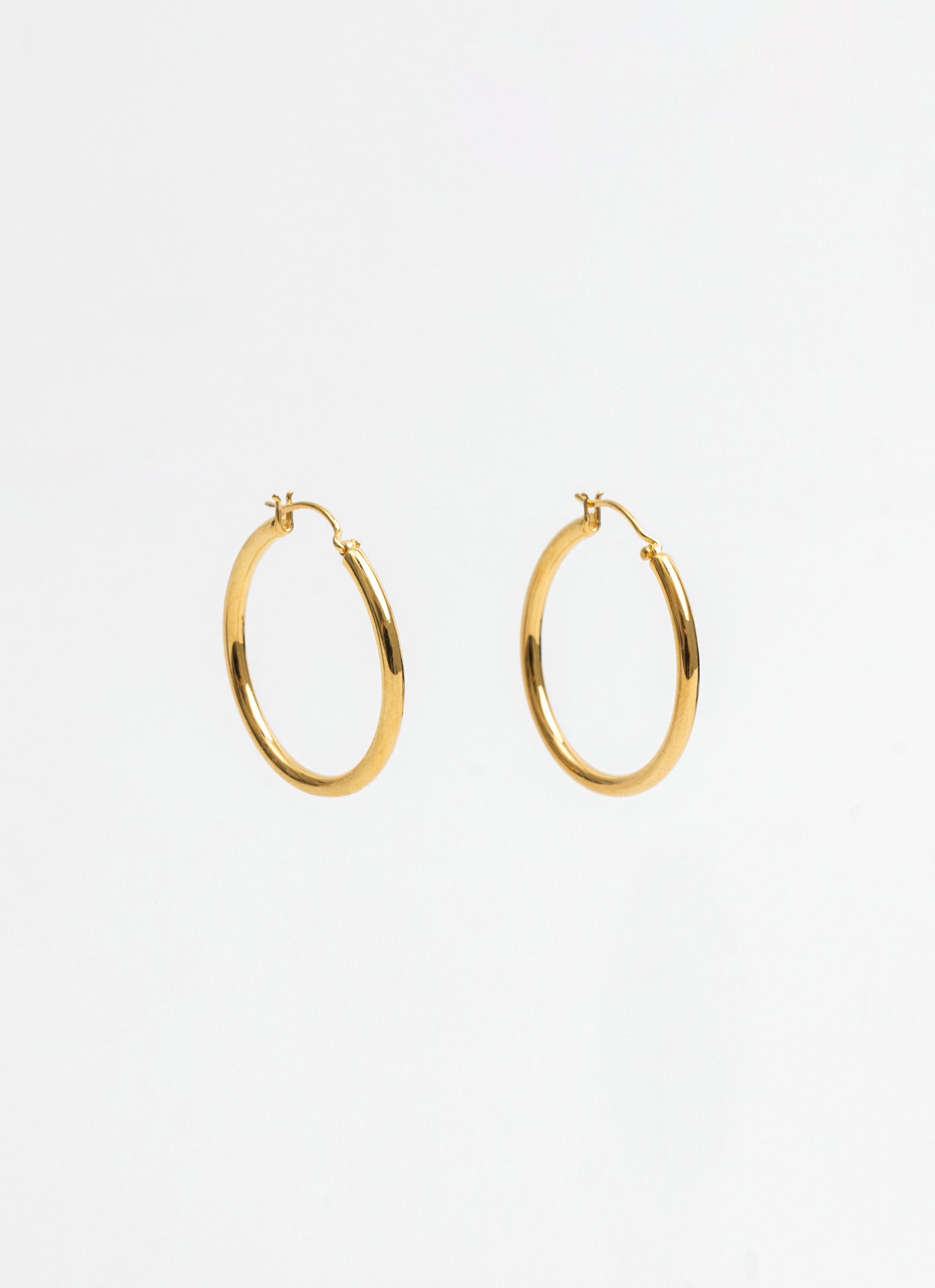 Gold Classic Hoop Earrings in Medium