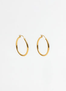 Gold Classic Hoop Earrings in Medium