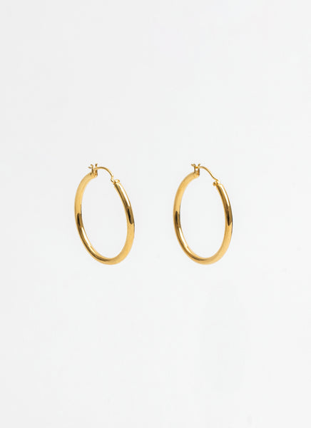 Gold Classic Hoop Earrings in Medium