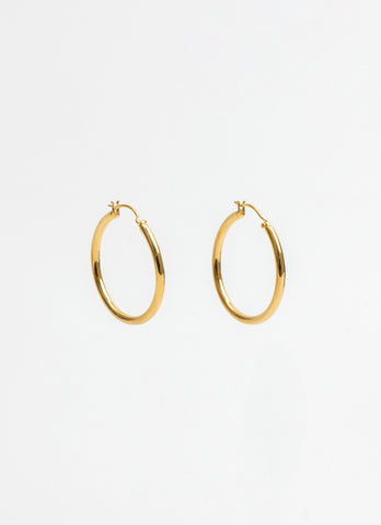 Gold Classic Hoop Earrings in Medium