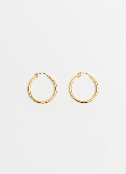 Gold Classic Hoop Earrings in Medium